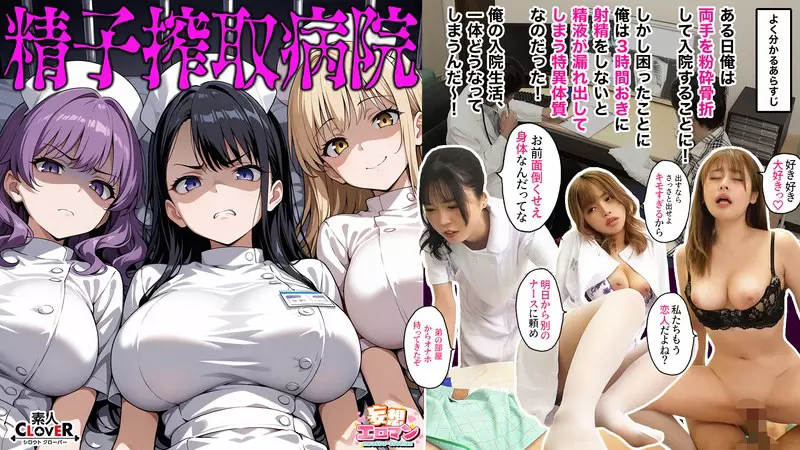 「1stcvs00024 【精子搾取病院】 1不機嫌な毒舌ド Sギャルナースと塩対応SEX 2彼ピが居る元ヤン口悪ナースと浮気生ハメ 3メンヘラサイコパスナースと本気の子作りエッチ☆3人の性格最悪ナースたちから毎日精子を搾取されちゃう入淫性活☆【妄想エロマン♯ツバキ＆ミヤモト＆ユウリ】」のサムネイル画像