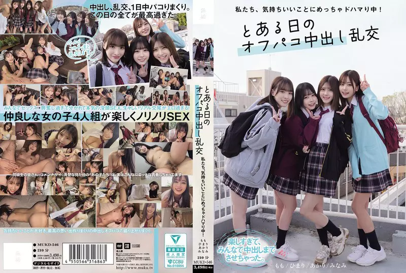「mukd00546 私たち、気持ちいいことにめっちゃドハマり中！ とある日のオフパコ中出し乱交」のサムネイル画像